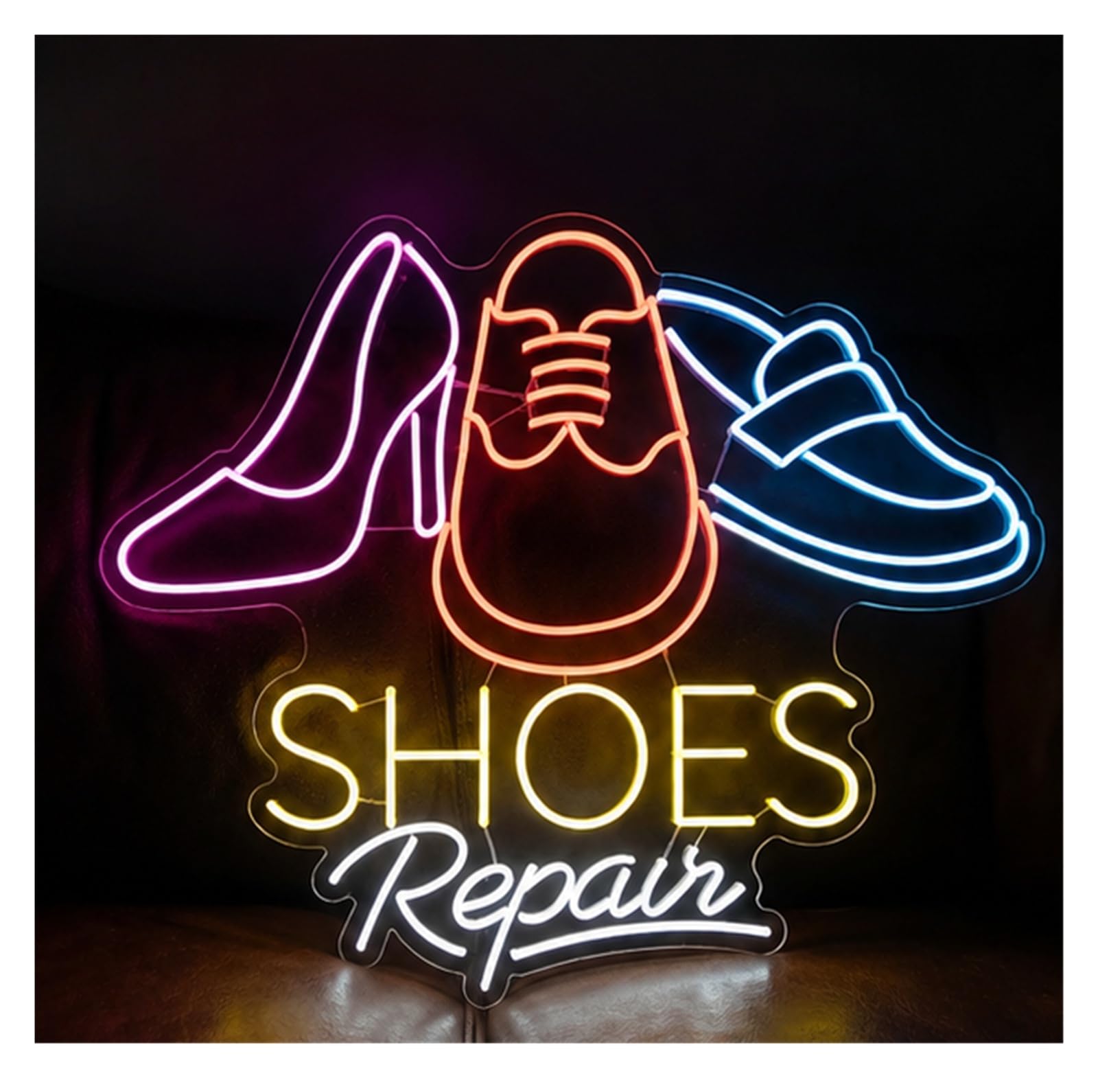 Decoración Lámparas Reparación De Zapatos Letrero Neón | Cartel Comercial De Zapatería, Reparación De Calzado, Zapatería, 55cm