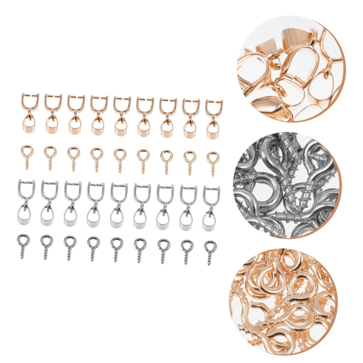 ULTECHNOVO 2 Sets Quality Alloy Jewelry Making Screw Eye Smooth Surface Eye Pin for Jewelry