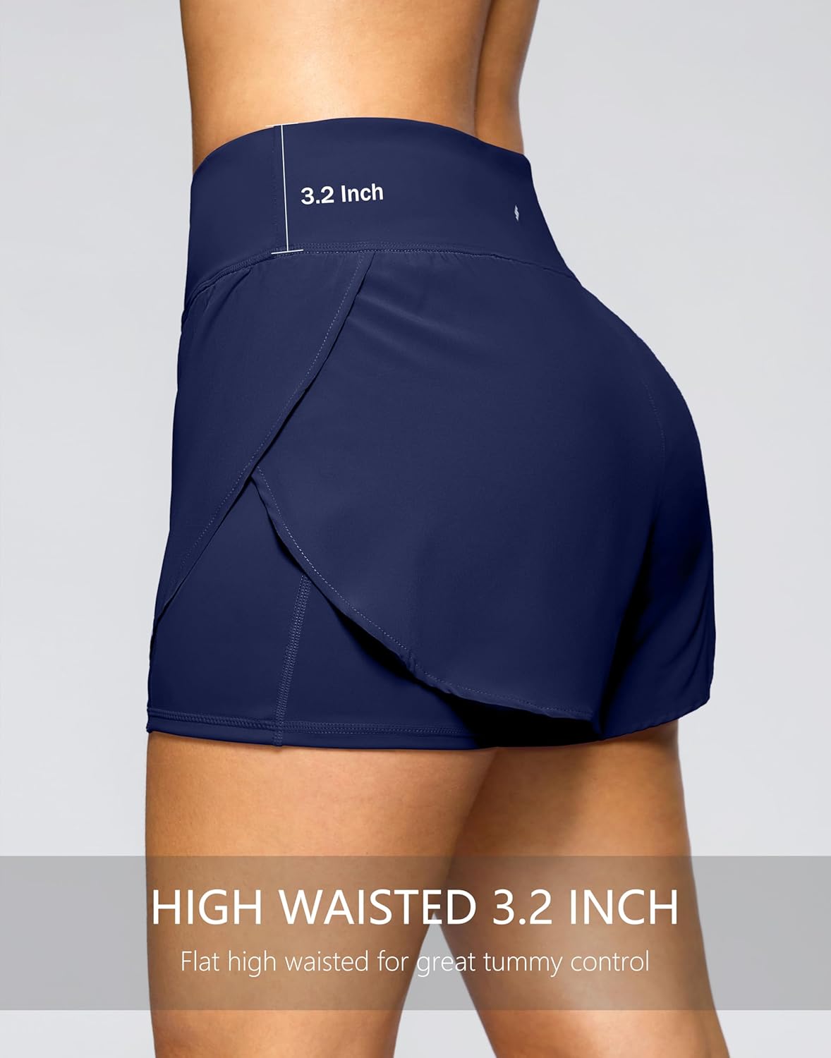 Women's 2 in 1 Running Shorts - High Waisted Lightweight Athletic Workout Gym Yoga Shorts Spandex Liner with Pockets - Image 5