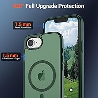 Vista 1128 de SUPFINE Funda magnética para iPhone 11 (compatible con MagSafe) (protección contra caídas de grado militar), translúcida mate a prueba de golpes