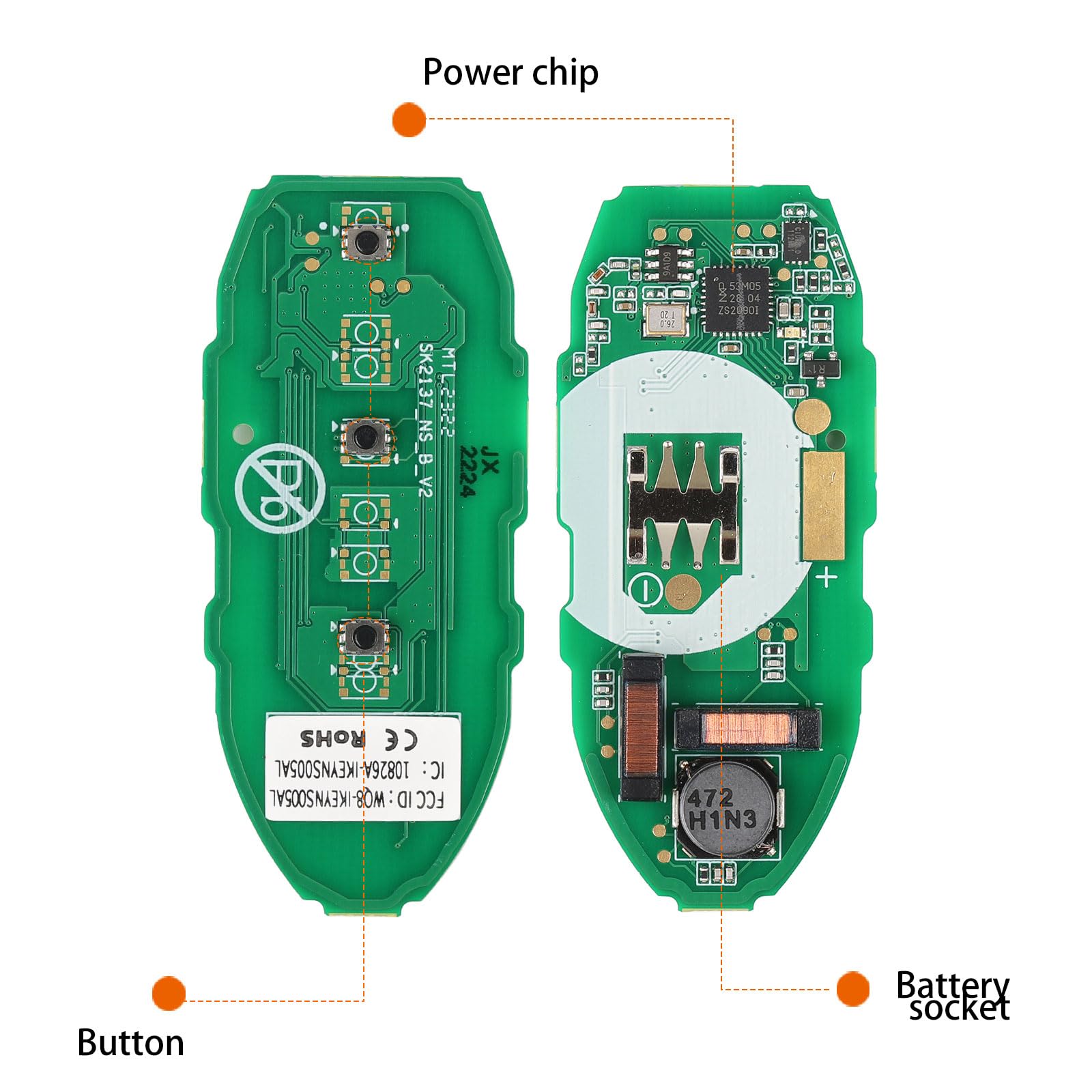 1x New Replacement Keyless Entry Remote Control Key Fob Compatible with & Fits for Toyota GQ43VT20T