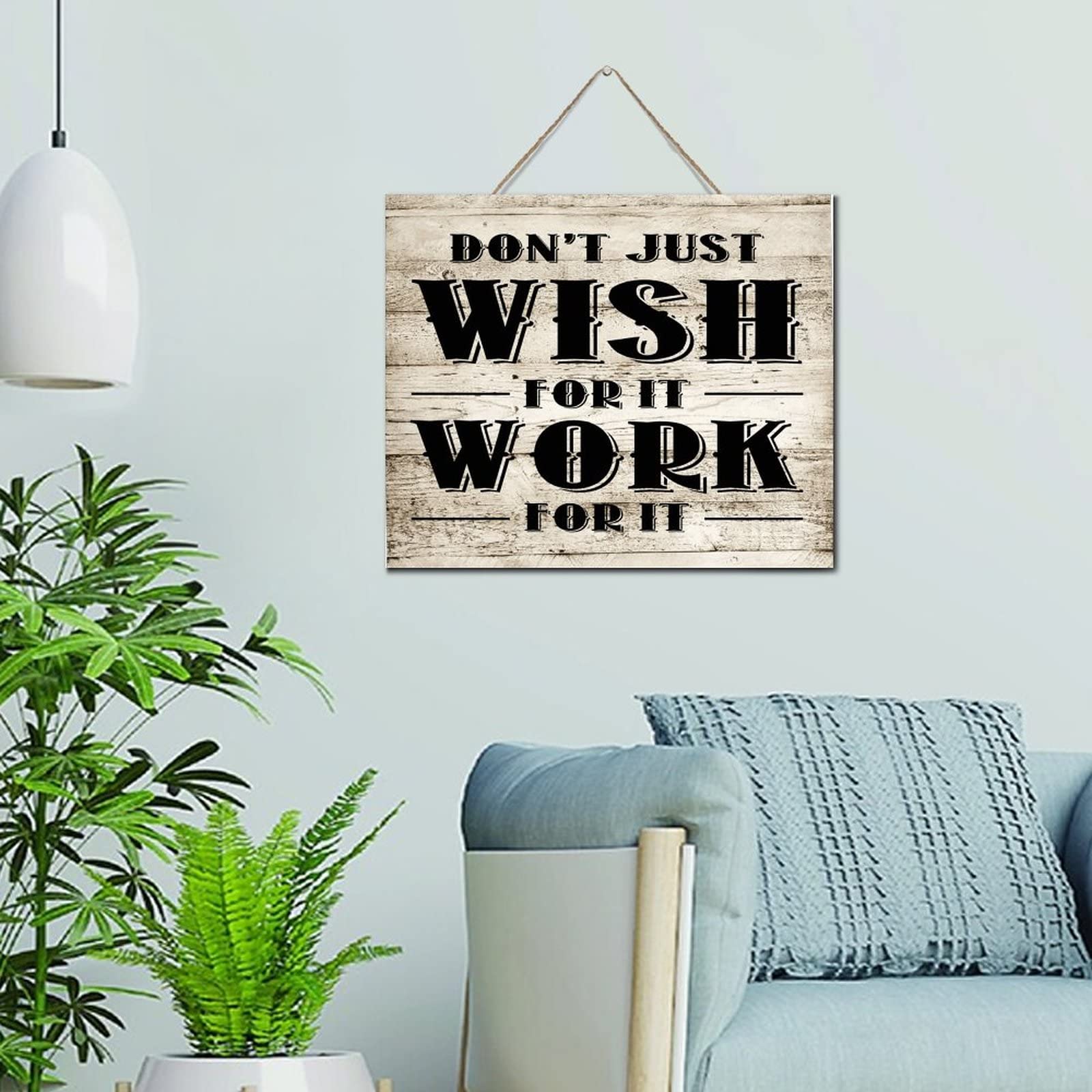 Plaque murale rustique en bois inspiration salon bureau 25x30cm