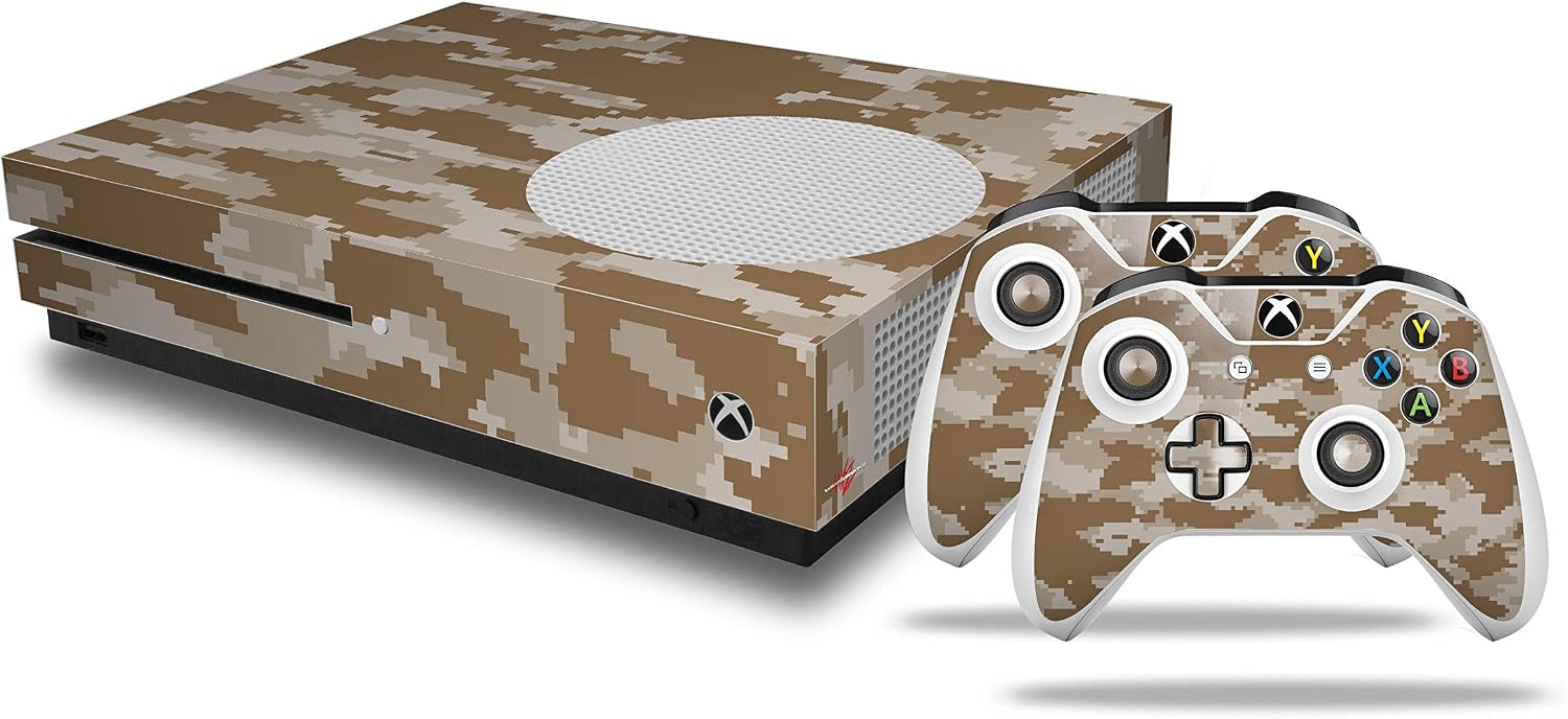 Decal Vinyl Skin Wrap Compatible with Xbox One S Console and Controllers - WraptorCamo Digital Camo Desert