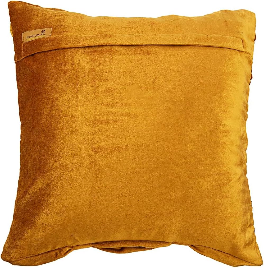 The HomeCentric Pillow Sham Covers, Gold Euro Size Pillowcases 26x26 inch (65x65 cm) Velvet European Sham Covers, Solid Color, Ruched, Textured, Modern European Pillow Shams - Rich Golden Beauty