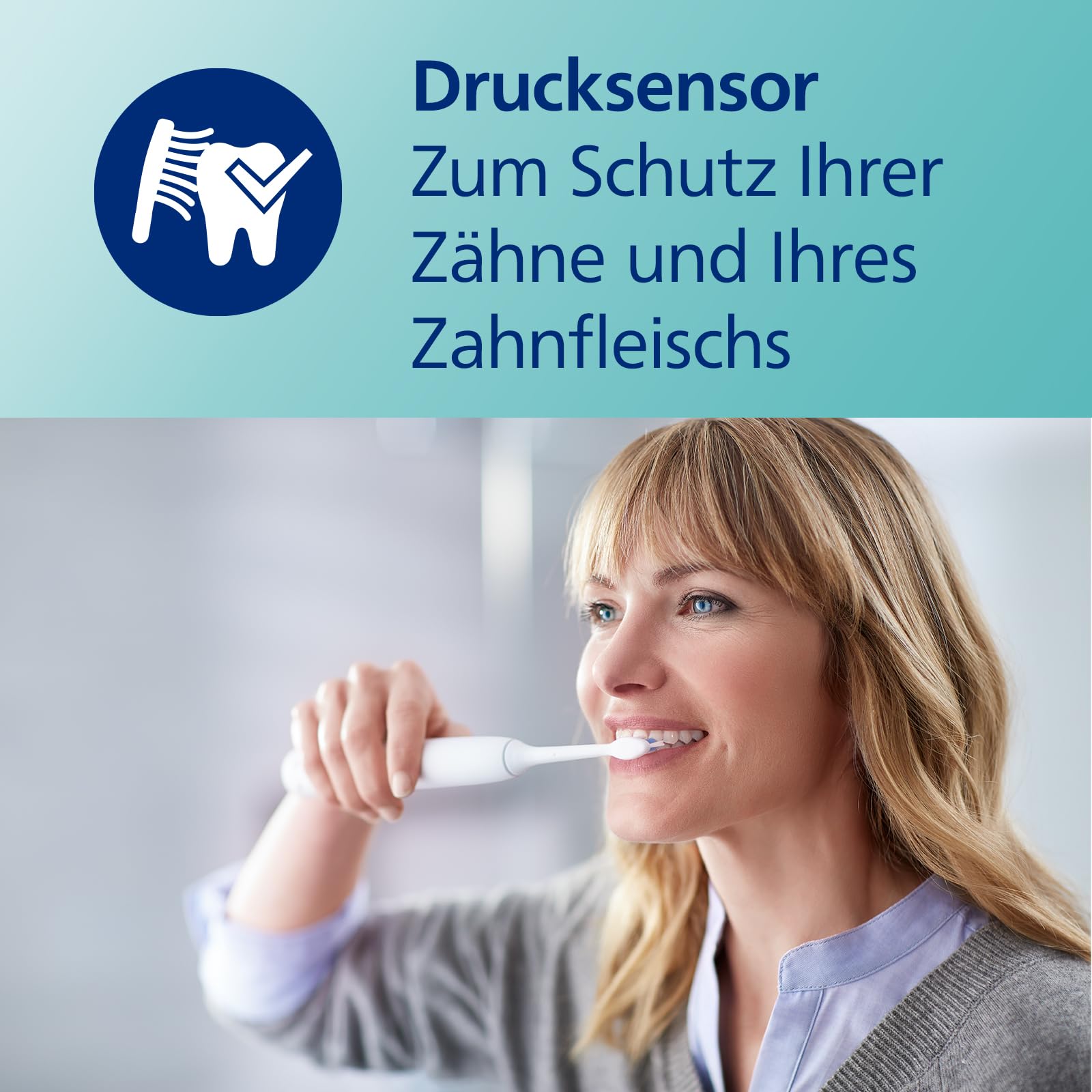 Philips Sonicare ProtectiveClean 4300 elektrische Zahnbürste, Schallzahnbürste mit zwei Intensitätsstufen, Drucksensor und Timer, Weiß, 2er-Pack, Modell HX6807/35