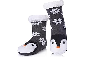 Kids Fuzzy Christmas Winter Slipper Socks