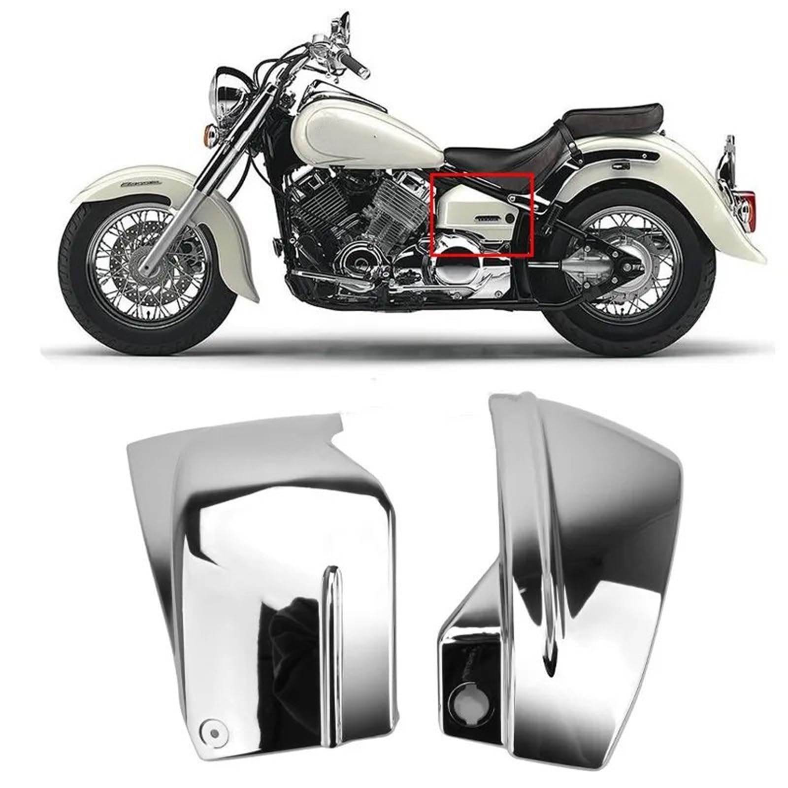 Battery Top Cover Side Battery Cover Osłona boczna akumulatora motocyklowego pasująca do Yamaha Dragstar V-Star XVS650 XVS 650 650A Vstar Dragstar Classic(DC-0029E)