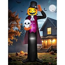 12FT Giant Halloween Inflatables Pumpkin Ghost Vampire, Halloween Decorations Outdoor Spooky Blow Ups Yard Decoration Large Huge Creepy Blowups Built-in Full-Body LEDs for Holiday Party Lawn