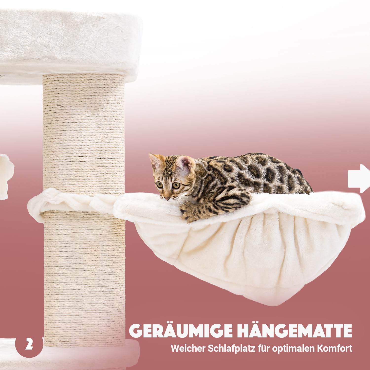 Petrebels Arbre à Chat Geant XXL Turnpike 190 Beige/Crème, 76 x 76 x 190 cm, avec poteaux de 15 cm de diamètre, Arbre à Chat pour Grands Chats