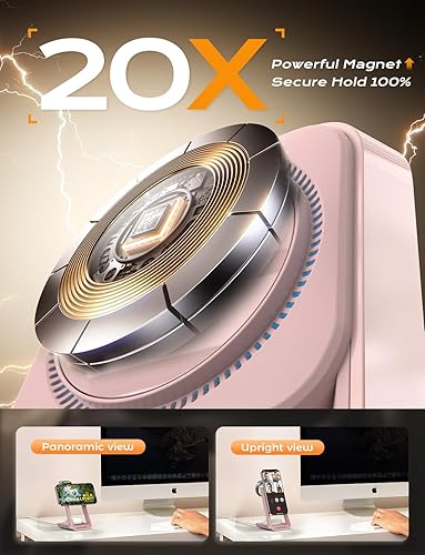 Miniatura 3 de Estación de carga inalámbrica MagSafe 3 en 1 con ventilador de refrigeración para iPhone 17 1615141312, Apple Watch Ultra2 y AirPods (rosa)