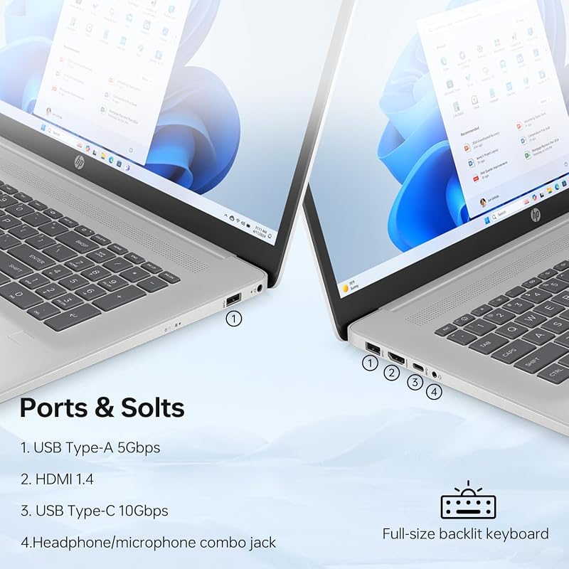 HP 17.3" Touchscreen Business Copilot AI Laptop, Intel Core Ultra 5 225U, 32GB DDR5 RAM, 1TB SSD, Wi-Fi 6, Win11 Home, Backlit Keyboard &Numeric Keypad, Webcam, Fingerprint Reader, Battery Fast charge image 6