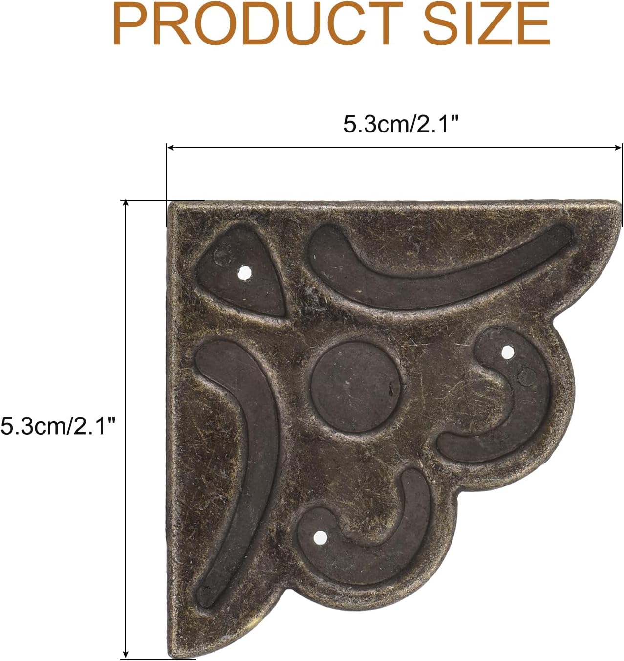uxcell 8pcs Vintage Flat Corner Bracket 2.1"x2.1" Decorative Metal Desk Corner Protector with Screw for Box Cupboard Decorative Furniture Bronze