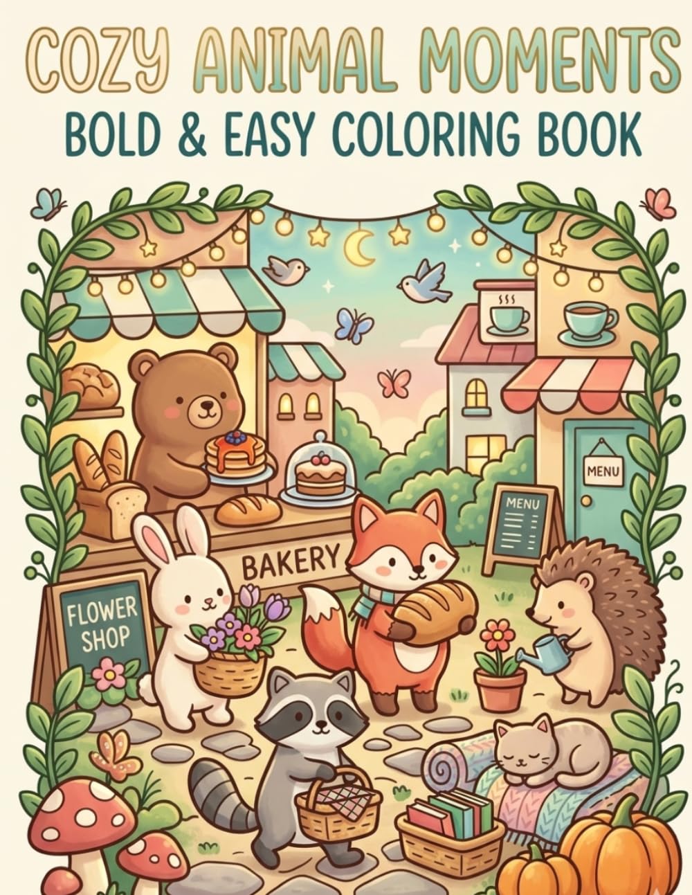 Cozy Animal Moments: Bold & Easy Coloring Book