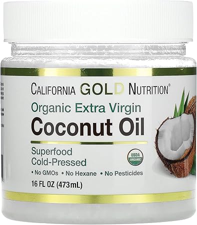 Amazon California Gold Nutrition コールドプレスオーガニックバージンココナッツオイル 473ml 16fl Oz California Gold Nutrition ドラッグストア