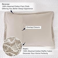 Vista 134 de PHF Fundas de almohada 100% algodón con tejido de gofre de 24 x 24 pulgadas, paquete de 2 fundas cuadradas para decoración elegante del hogar, sin