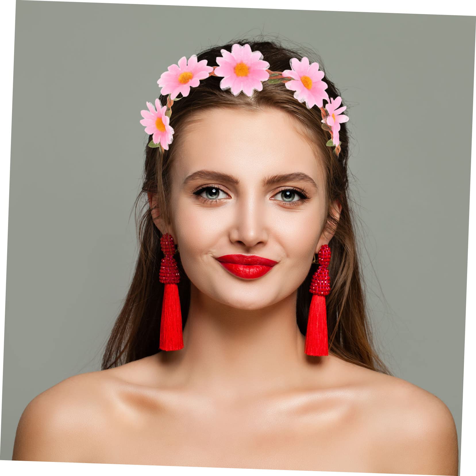 Didiseaon 40 Pz fascia del fiore del sole corone di girasole per le donne fascia per margherita in tessuto Decorazioni floreali decorazioni per matrimoni nastro fasce da sposa