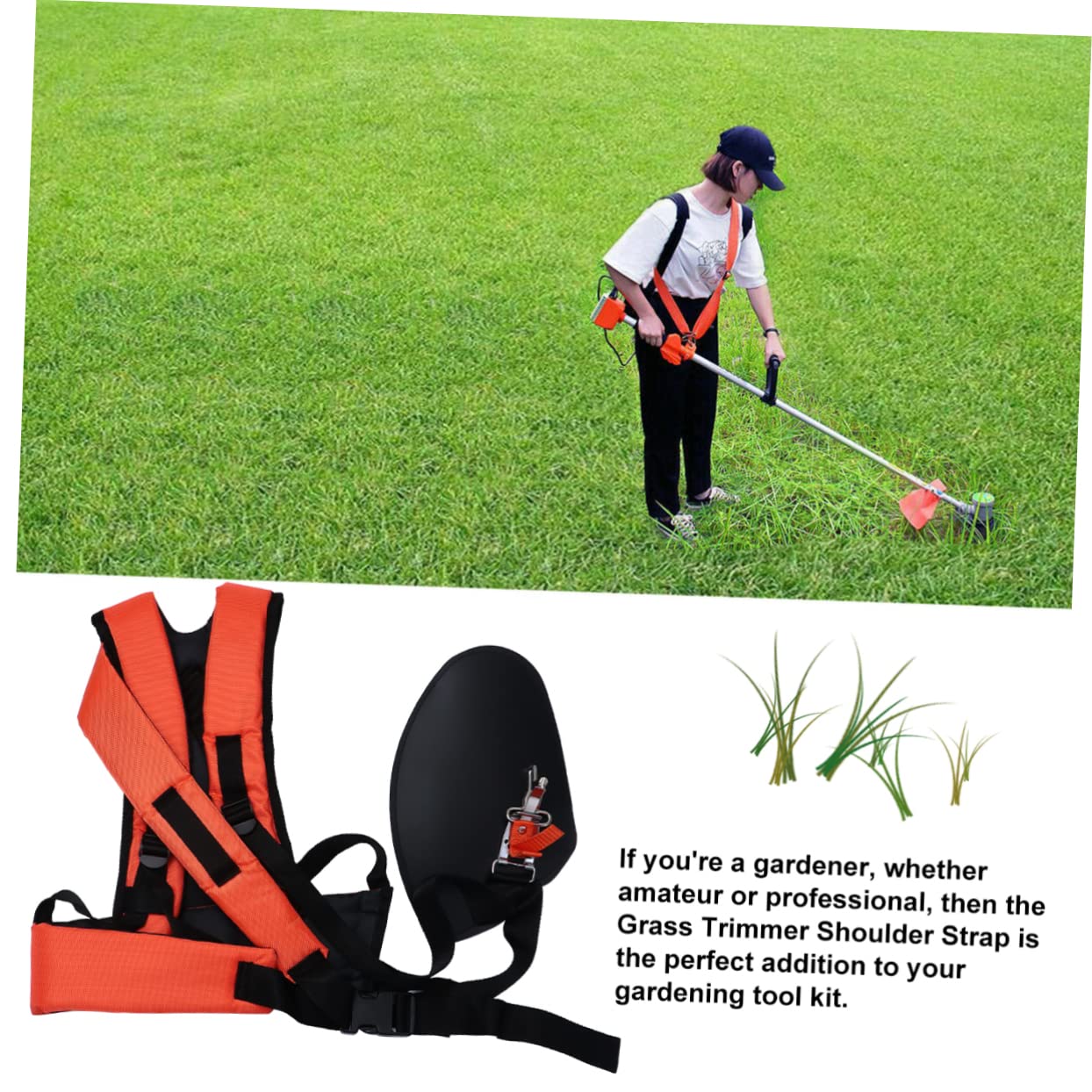 Mipcase Cintura per Decespugliatore Doppia Tracolla Cintura Imbottita per Potatore da Giardino Supporto Ergonomico per Distribuire Peso tra Spalle e Fianchi