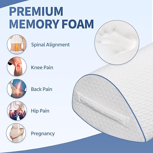 Miniatura 2 de Pozico Almohada de piernas para dormir de lado  Almohada ergonómica de espuma viscoelástica  Almohada de posicionamiento de piernas para rodilla,