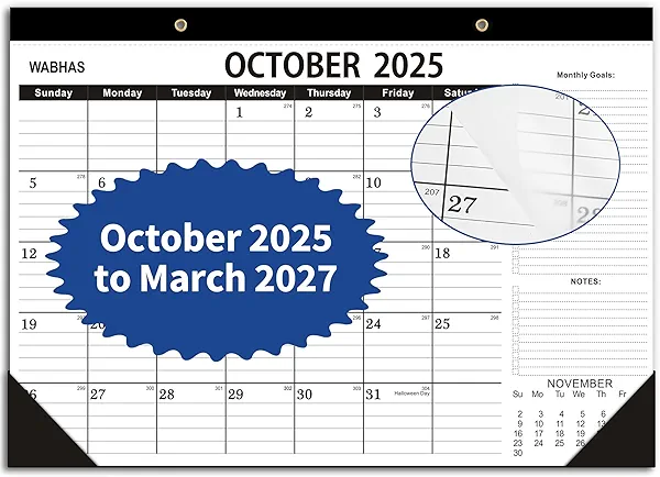 Desk Calendar 2026,October 2025 to March 2027, Desk Calendar 2025-2026 with to-do list,Calendar 2026-18 Months,2026 Calendar 17" x 12" for Home or Office.