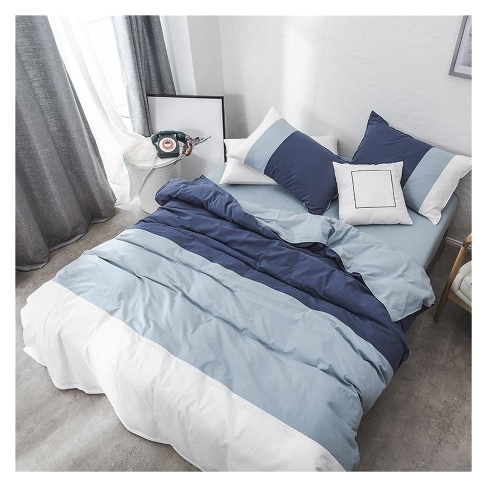 Parure de lit en coton simple et housse de couette patchwork