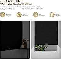 Vista 4 de Persianas enrollables opacas de lino para ventanas, sin cordones, para oscurecer la habitación, persianas enrollables fáciles de instalar con cenefa