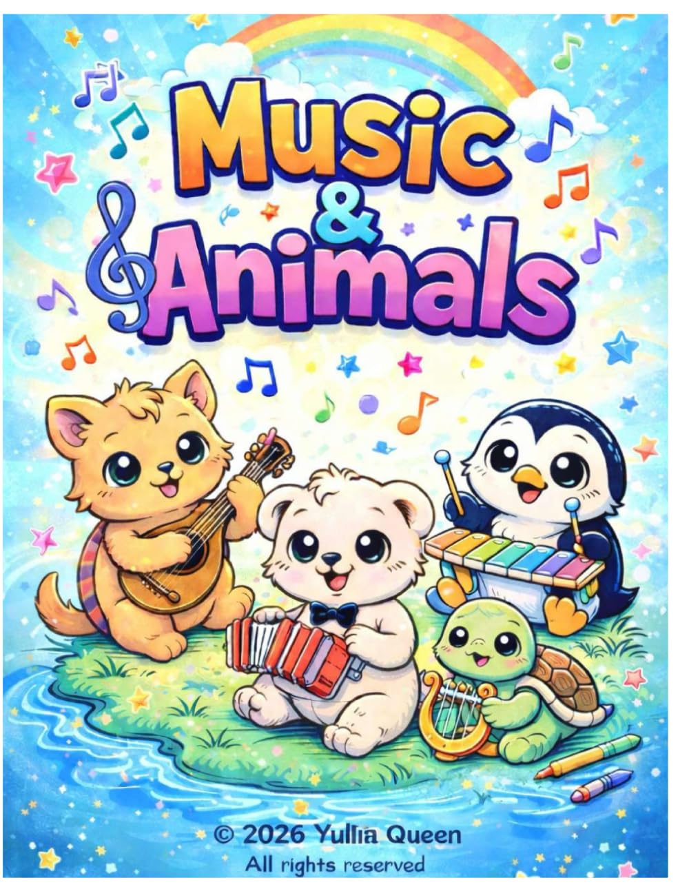 Music & Animals: Cute Coloring Book for Toddlers Ages 2–4
