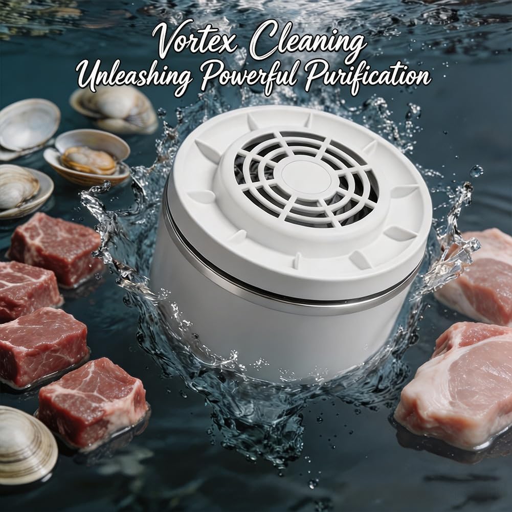 Fruit and Vegetable Washing Machine, Utilizing Purification Technology, Waterproof Magnetic Charging, 3-Minute Deep Clean for Cleaning Veggie Grains Rice Meat Seafood (B)
