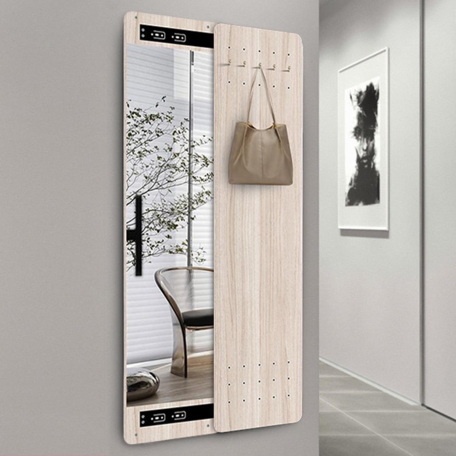 RELAX4LIFE Specchio da Parete/Porta a Figura Intera, Cornice in Lega di Alluminio, Specchio Rettangolare, per Camara da Letto, Spogliatoio e Ingresso (Oro