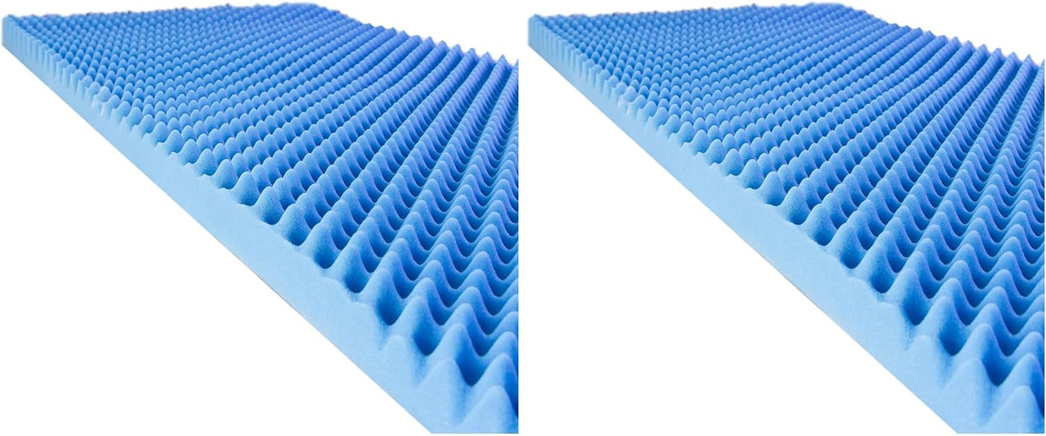 DMI Foam Mattress Topper, Egg Crate Foam Pad, Mattress Pad and Bed Topper for Support, Air Circulation, Pressure Relief and Weight Distribution, Hospital Size Mattress, 33 x 72 x 4, Blue