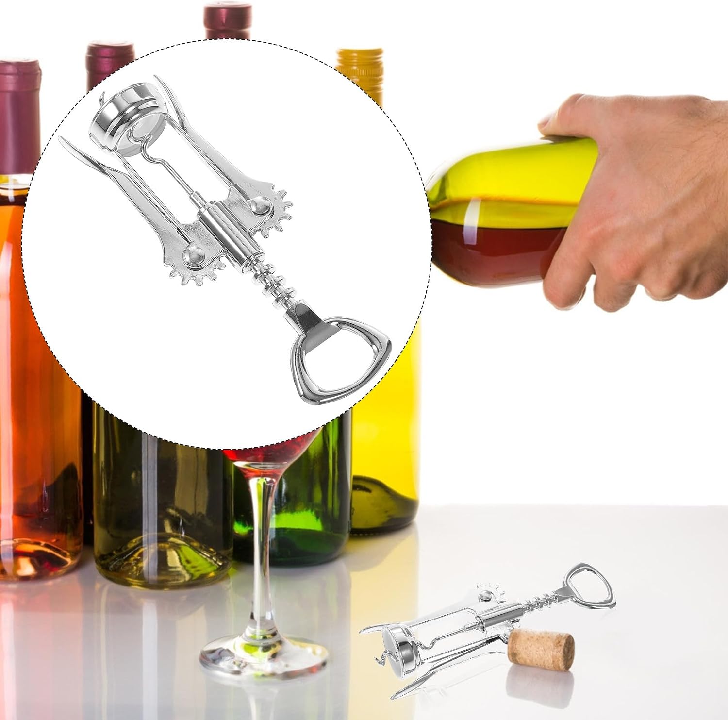 Stainless Steel Xmas Wing Corkscrew Manual Tool Wine Bottle Opener