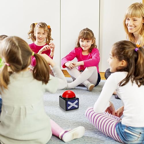 Miniatura 7 de Paquete de 4 zumbadores de respuesta de juego, accesorios de botón de respuesta para espectáculos de juegos, cuestionario de preguntas y