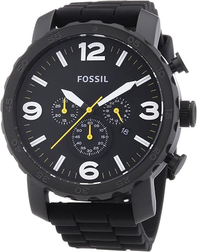 Fossil Nate Cronógrafo silicona reloj 