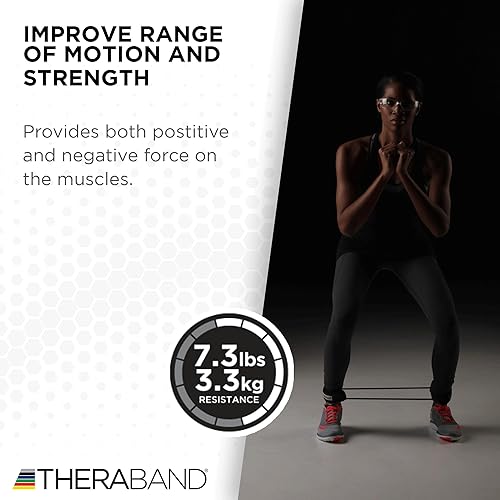 Miniatura 7 de TheraBand tubos de látex resistentes con manijas portables. Ideales para fisioterapia, pilates para parte inferior del cuerpo, hacer ejercicios en