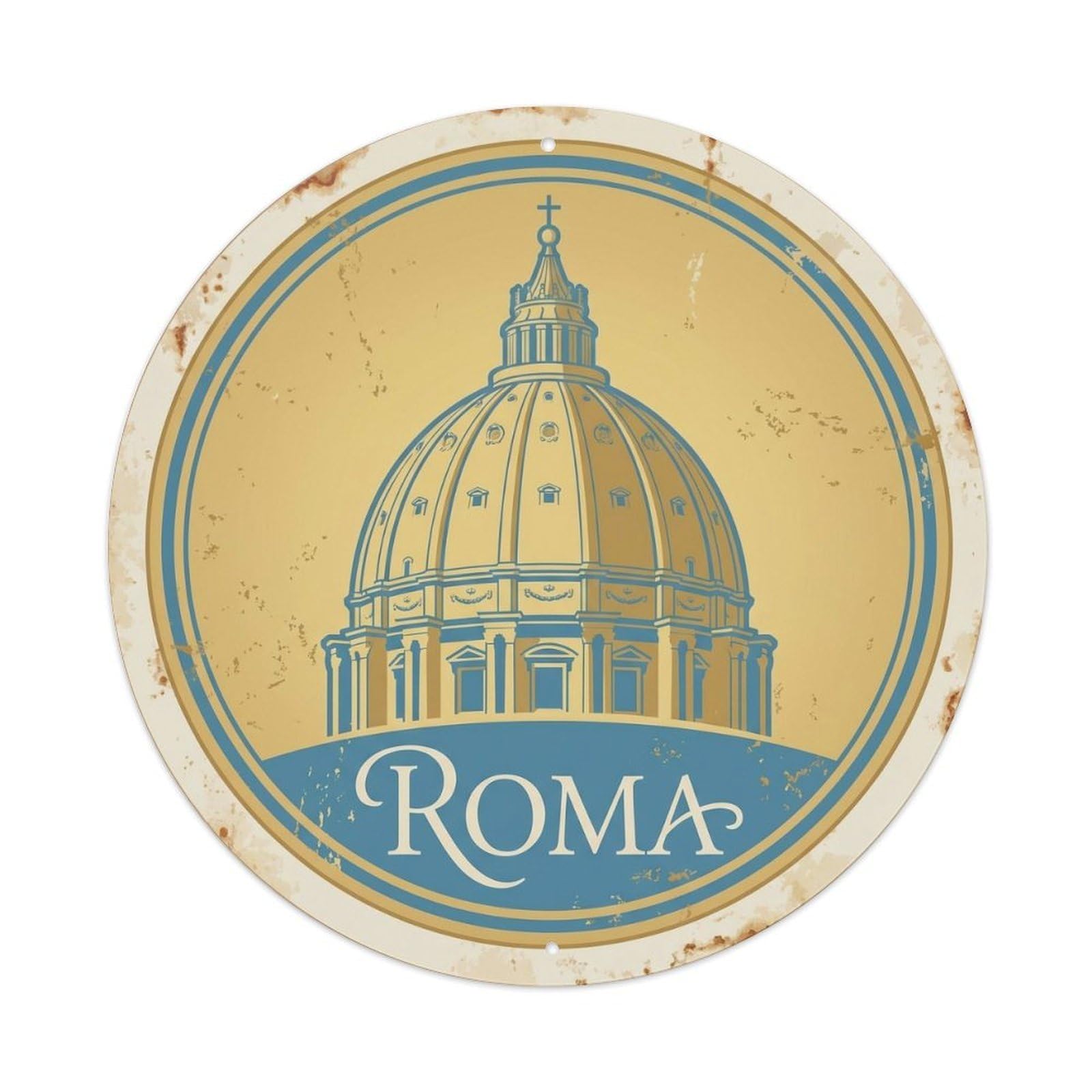 Vintage Travel Rome Vatican Cathedral 1 Metal Tin Sign Plaque
