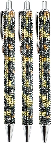 Miniatura 7 de HOCE 3 bolígrafos de metal con diamantes de imitación de 0.028in, tinta negra, bolígrafos de regalo para Navidad, dama de honor, boda, cumpleaños,