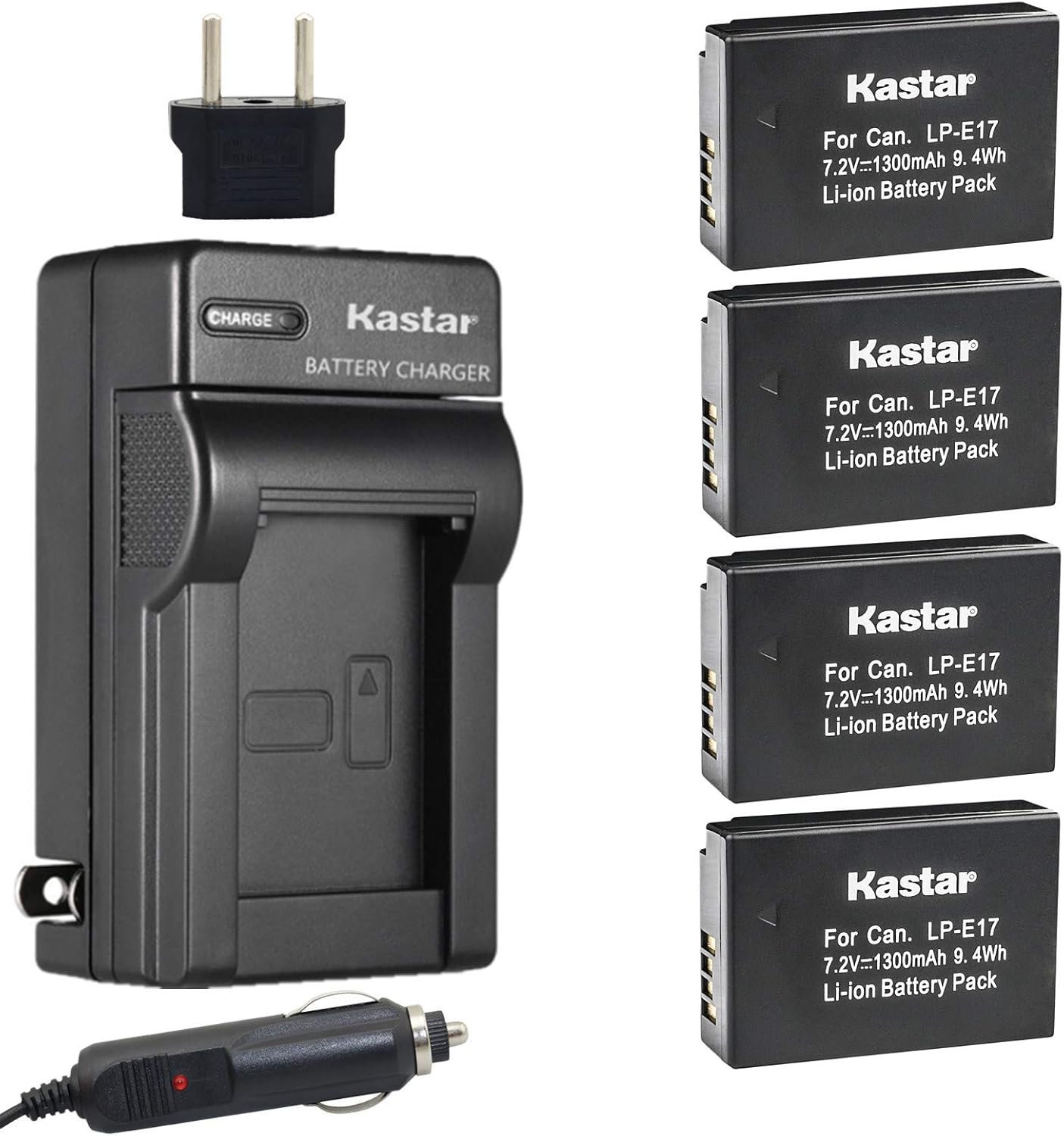 Kastar Battery (4-Pack) and Charger Kit for Canon LP-E17 Battery LC-E17, LC-E17C Charger and Canon EOS M3, EOS Rebel T6i, EOS Rebel T6s, EOS 750D, EOS 760D, EOS 8000D, Kiss X8i Cameras