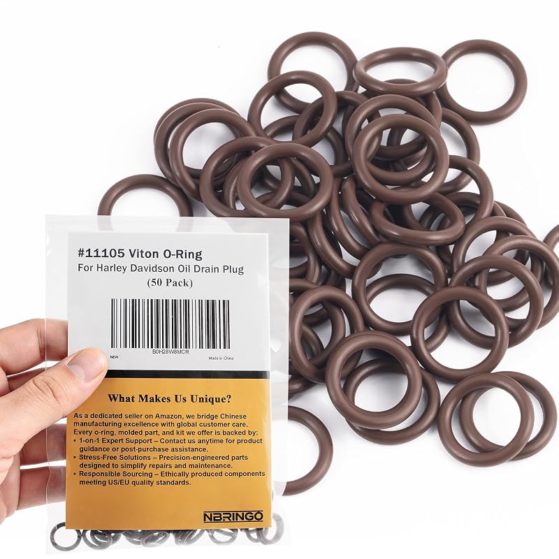 50 Anéis de Vedação O-Ring Viton FKM #11105 NBRINGO para Bujão de Dreno Harley-Davidson