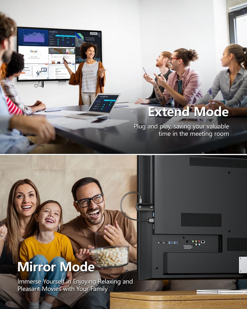 Wireless HDMI Transmitter and Receiver, HDMI Wireless 4K Decode 1080P Output, 2.4G/5.8G, 328FT/100M, Plug &Play for Laptop Camera TV Box to TV Monitor Projector for Home Church Office - Black