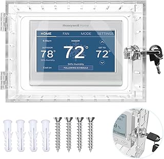 Upgrade Version 2.0 Universal Thermostat Lock Box with Key,Large Thermostat Guard for Thermostat on Wall,Thermostat Guard,Thermostat Cover for Clean Look (Fits Thermostats 7x4.72x1.8 or Small