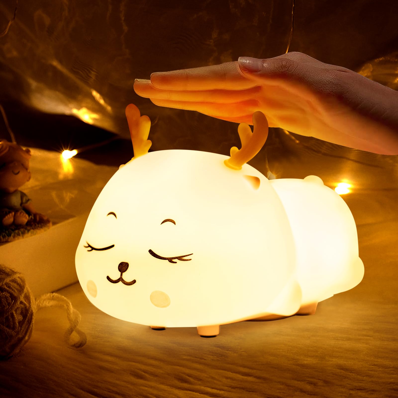 CHWARES Night Light for Kids, Milu Deer Nursery Night Lights with ...