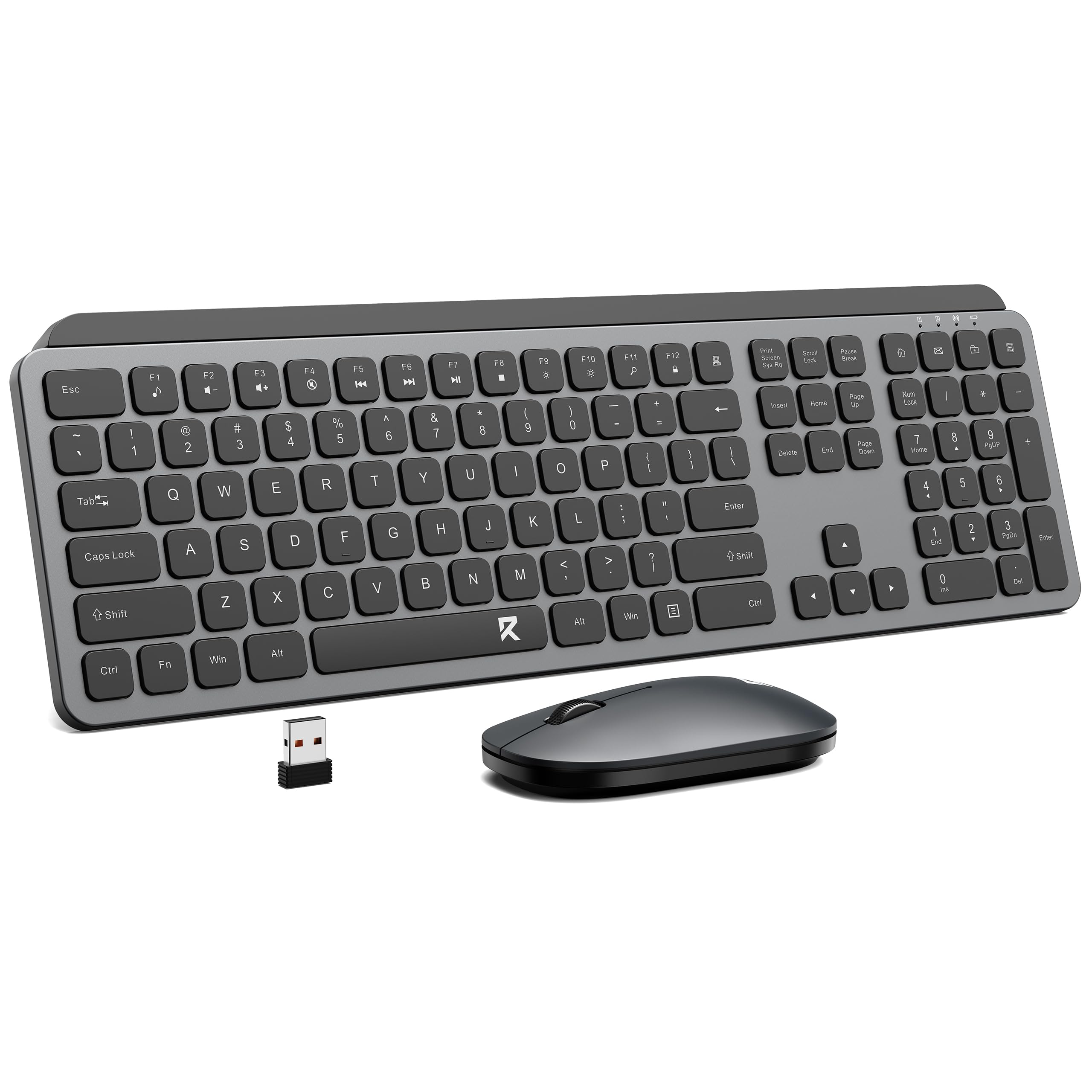 Redragon Ultra Slim Wireless Keyboard and Mouse Combo 2.4GHz 2 in 1 BS-7640 | Full Size,Quiet Silent Scissor-Switch Keys,Auto Sleep,4 Adjustable DPI Up to 4000,Ergonomic ,Computer/Laptop/PC/Mac/Windows
