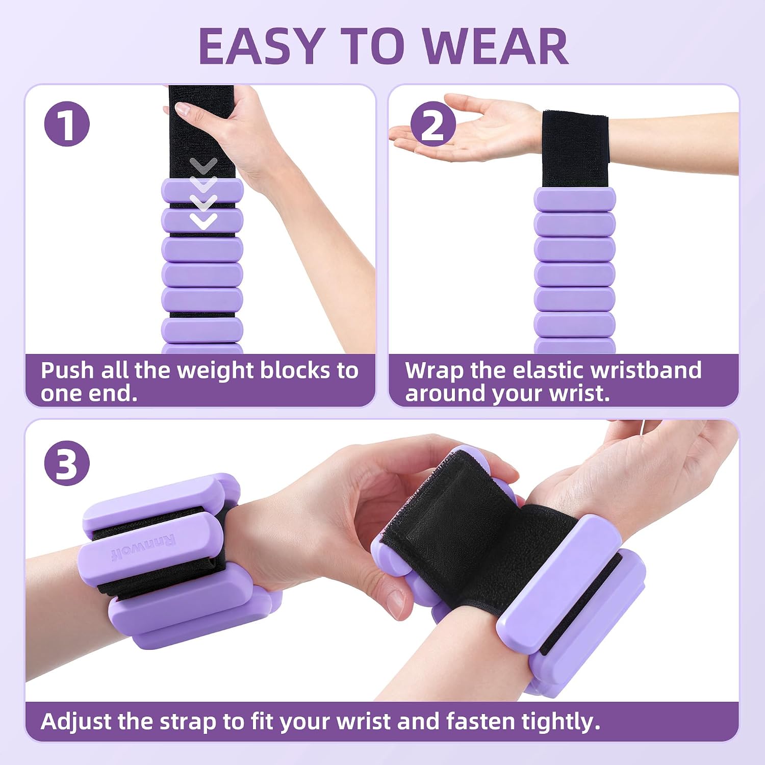 Wrist Ankle Weights for Women Men, Arm & Legs Weights, 2lbs/Pair image 3