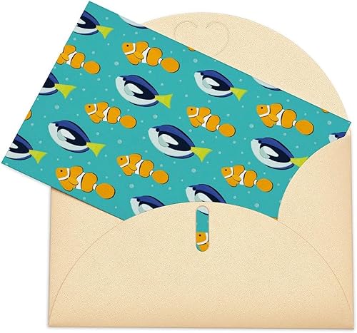 Peces de acuario tropicales de pez payaso, tarjetas de felicitación para todas las ocasiones, con sobres, día de San Valentín, día del padre, Navidad