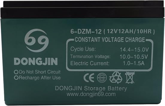 ZARKO 12V 12Ah Sealed Lead Acid AGM Battery - Model 6-DZM-12/6-DZF-12 for Powersport Vehicles, Electric Scooters, Wheelchairs & Outdoor Power Equipment