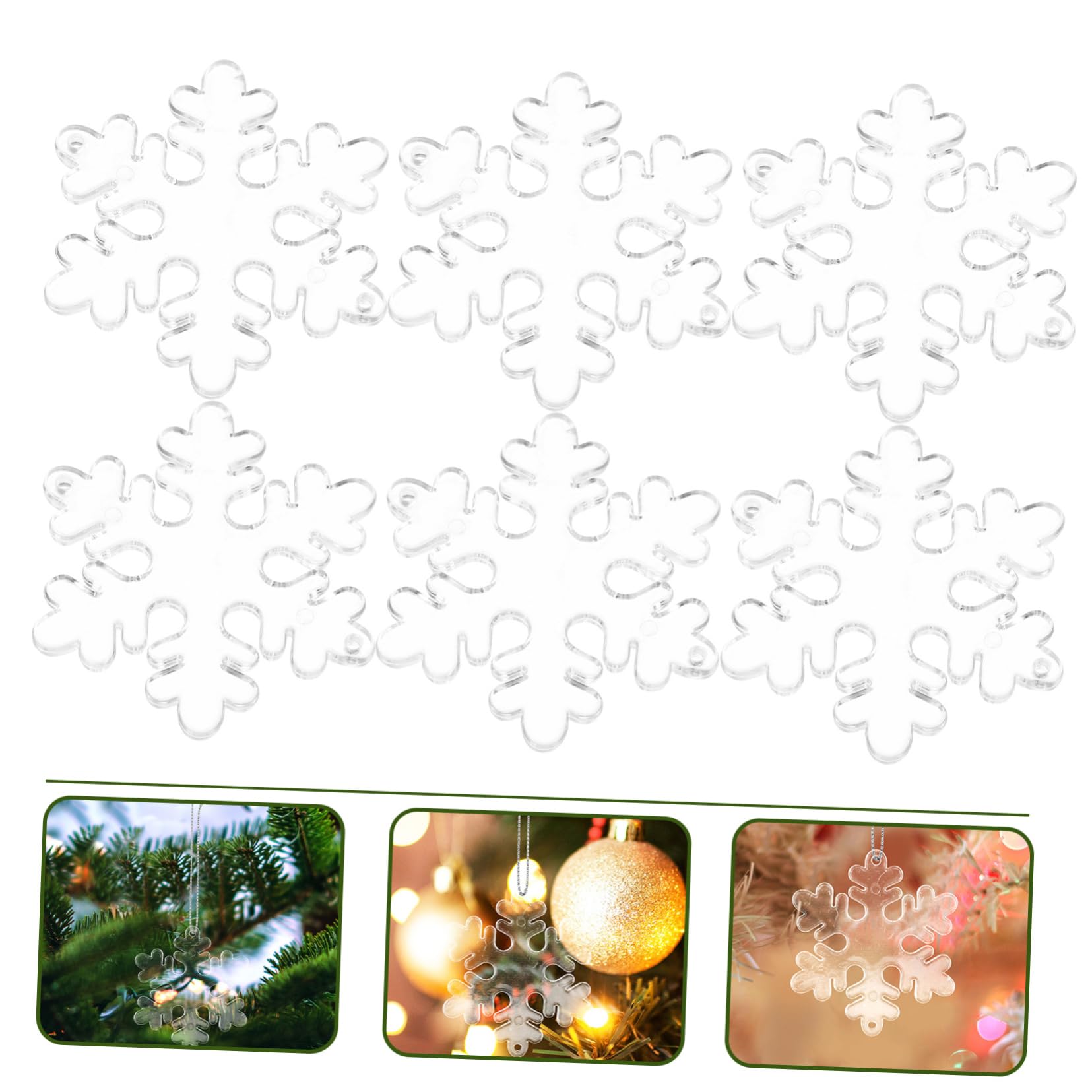 TOPBATHY 300 Uds De Nieve Transparente Decoración del Árbol De Navidad Decoraciones Colgantes De Invierno Adorno De Árbol De Navidad Colgante De De Nieve De Navidad Adornos De