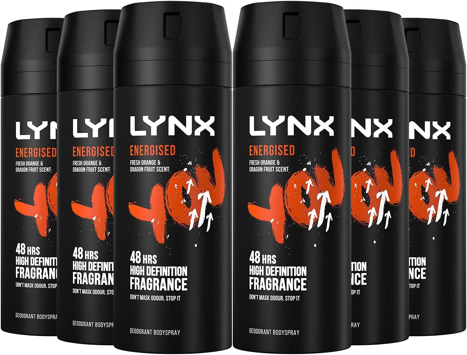 6 x Lynx Deodorant Body Spray150ml - Energised You