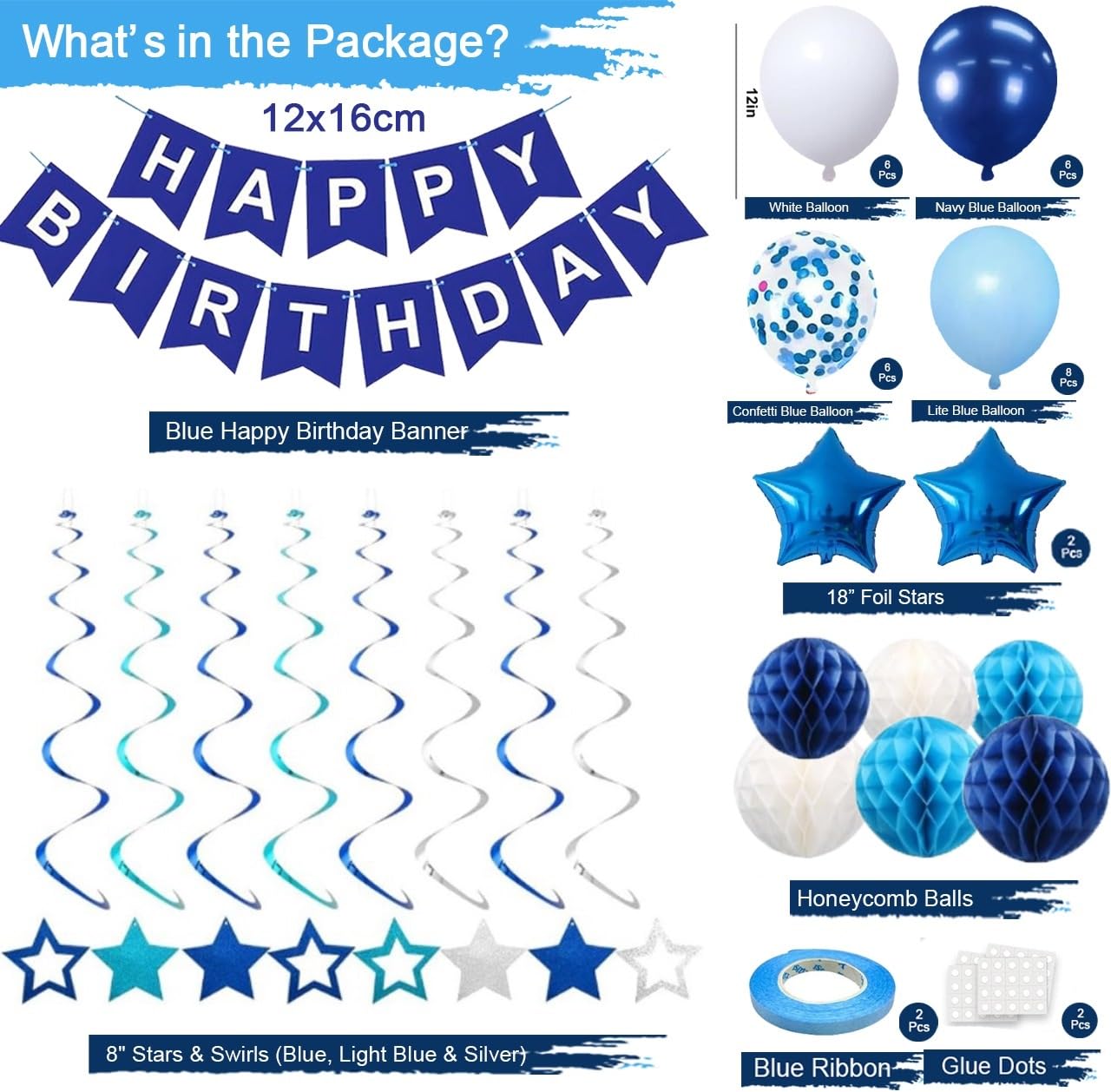 Striscione Olografico Per 8° Compleanno – Blu, Lunghezza 3,9 M – Decorazione Feste Interni/Esterni
