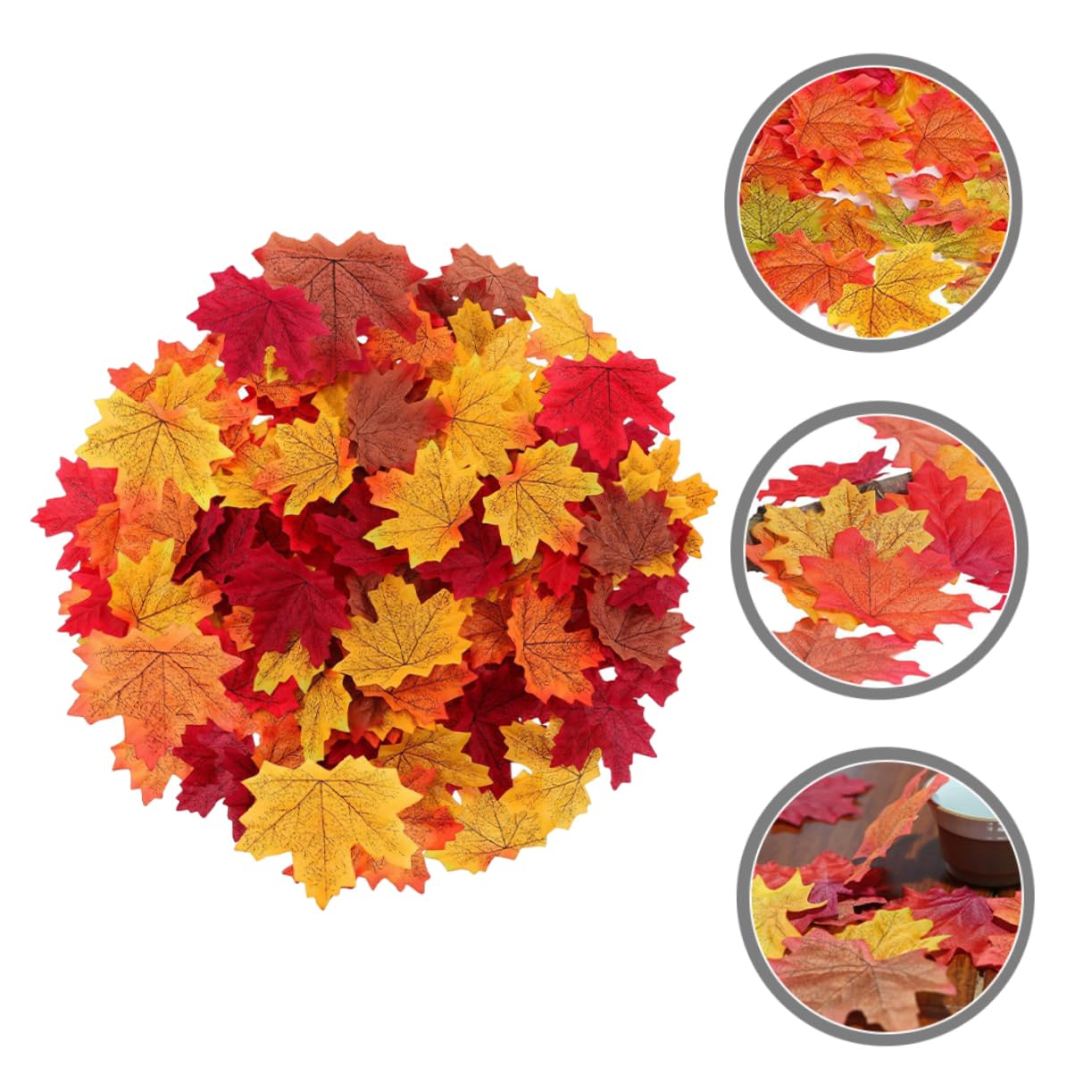 1500stücke Künstliche Ahornblätter Herbstdekoration Für Hochzeit Erntedankfest Und Partys Farbmischung Für Kreative -projekte Und Herbstliche Arrangements