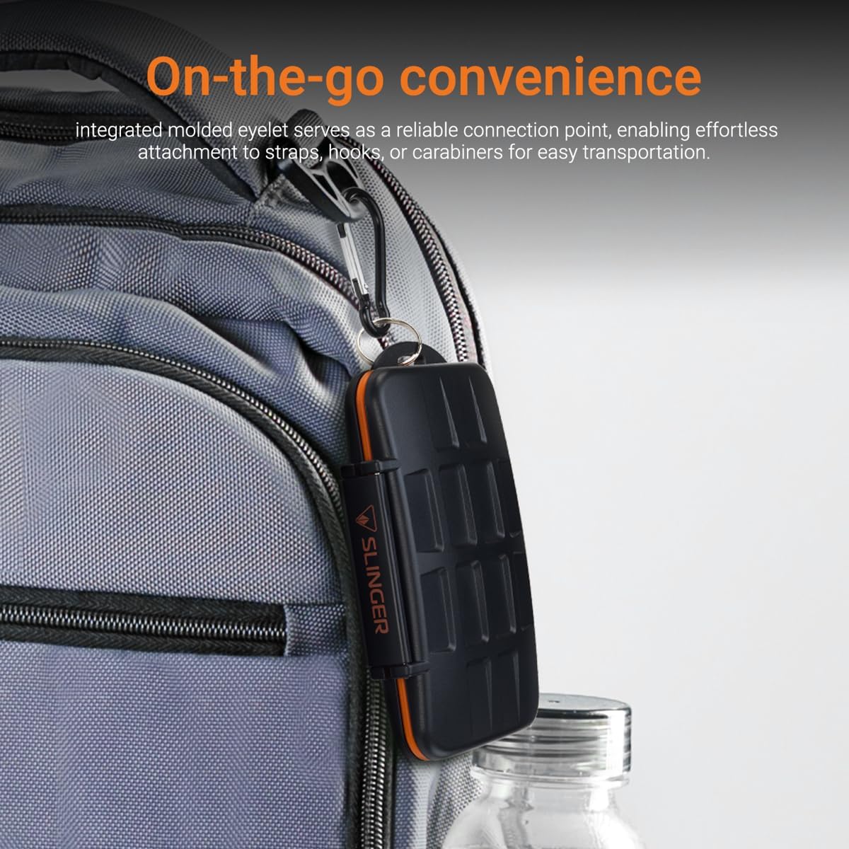 Slinger Card Caddy Memory Case for XQD or CFexpress Type-B, SD and microSD Cards, Black