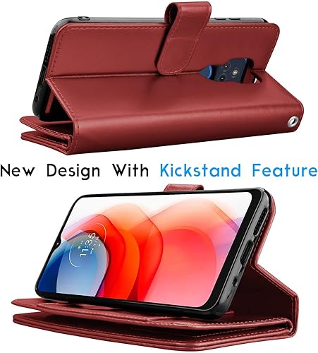 Miniatura 4 de Tekcoo Funda tipo cartera para Moto G PlayMotorola Moto G Play 2021, de piel sintética de lujo, para tarjetas de crédito, para tarjetas de crédito,
